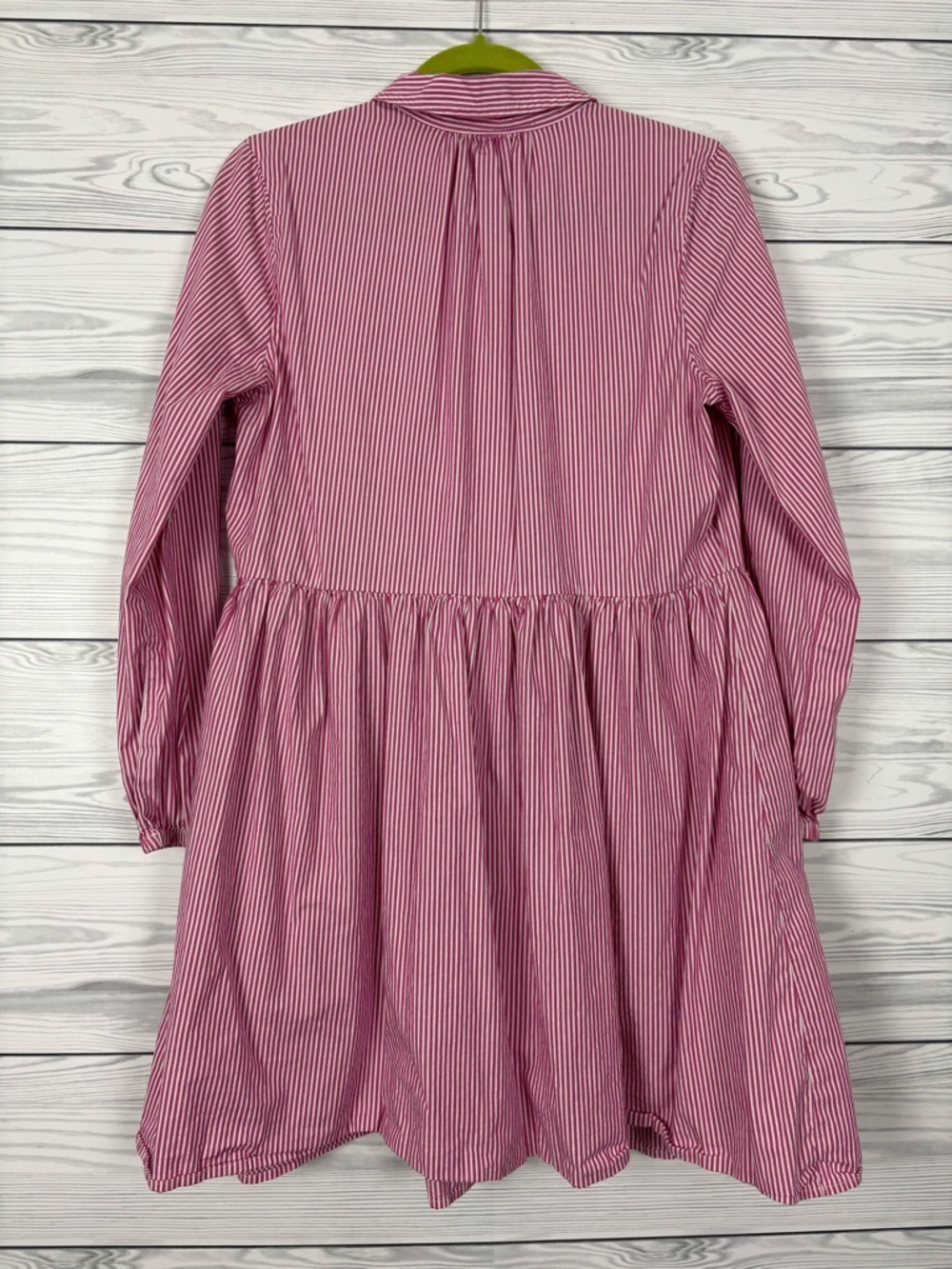 J. Crew Factory Pink Stripe Chambray Mini Shirt-Dress Size 10 - Picture 5 of 7